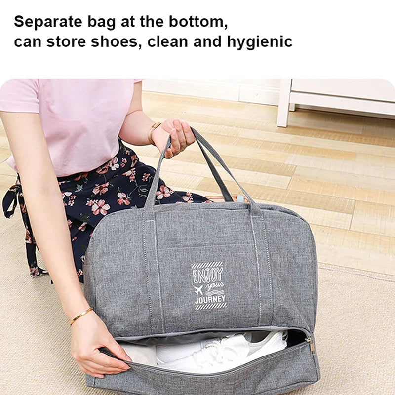 Fashion Folding Travel Bag Women Travel Weekend Overnight Bags Large Capacity Hand Luggage Tote Duffel Accessor Supplies