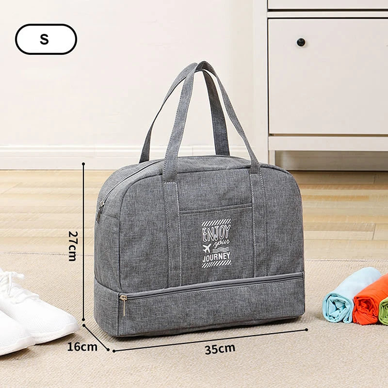 Fashion Folding Travel Bag Women Travel Weekend Overnight Bags Large Capacity Hand Luggage Tote Duffel Accessor Supplies