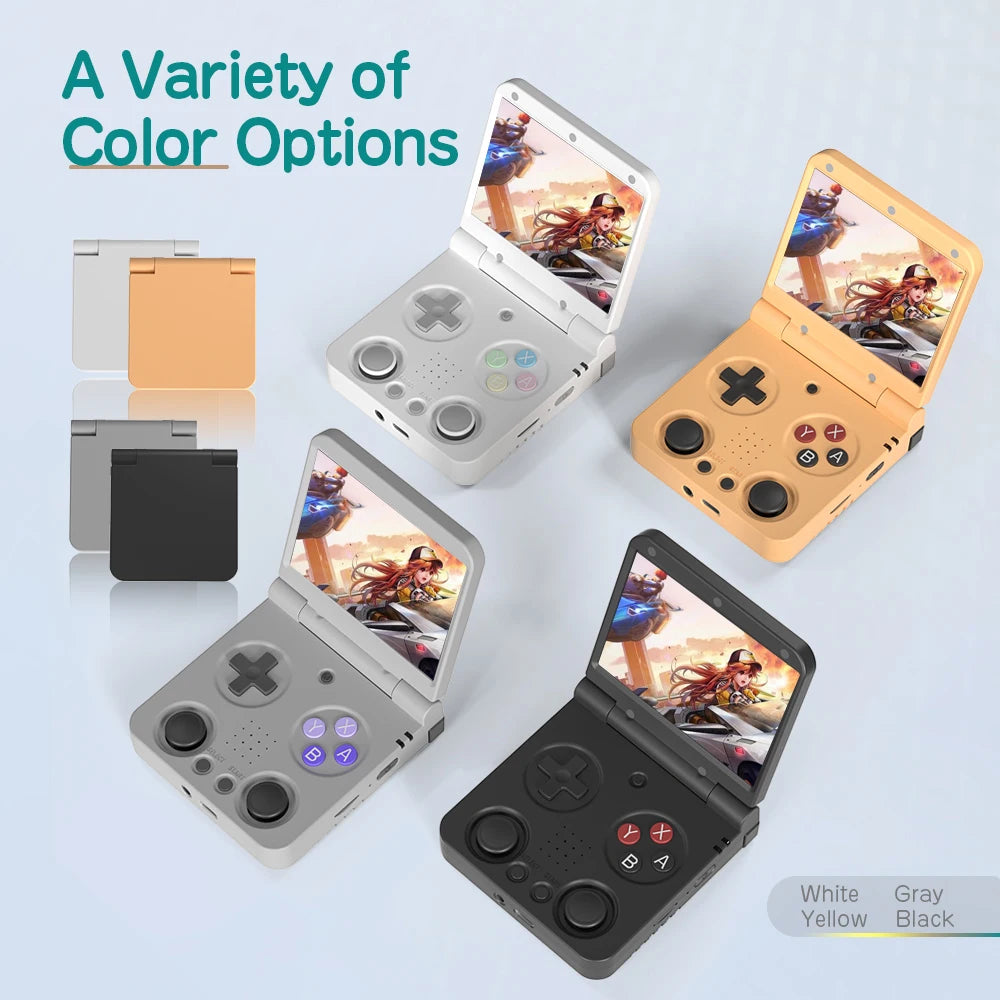 MIYOO Flip V2 Handheld Game Console 3.5''IPS Screen Retro Compact Portable Game Machine for On-the-Go Entertainment Players Gift