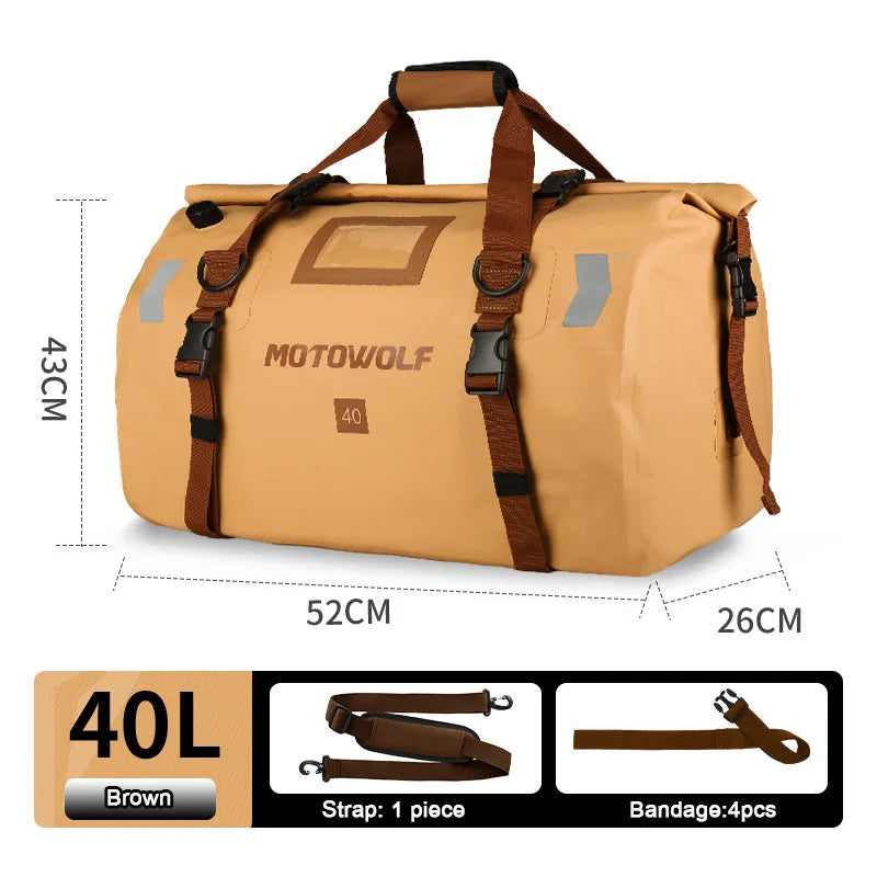 Waterproof Motorcycle Bag For K-TM 1290 BMW Yamaha 40/66L Large Capacity Outing Storage Package Moto Luggage Tailpack