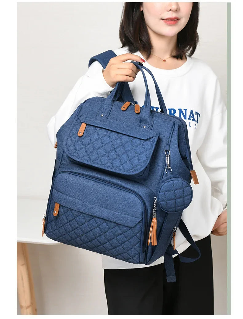 Milk Bottle Diaper Multi Compartment Maternal Christmas Large Capacity Mommy Bag Multi Functional Portable Mom Storage Backpack