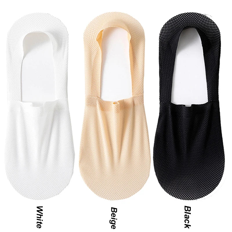 3Pair / Lot Men Boat Socks Fashion Summer Thin Invisible Sock Breathable Soft Casual Sox High Quality Elastic Mesh Sokken Meias