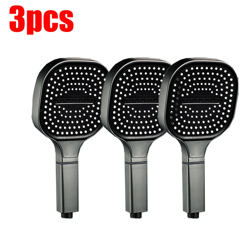 13cm Large Panel 3 Modes Shower Head High Pressure Massage Shower Head with Filter ABS Water Saving Bathroom Shower Nozzle