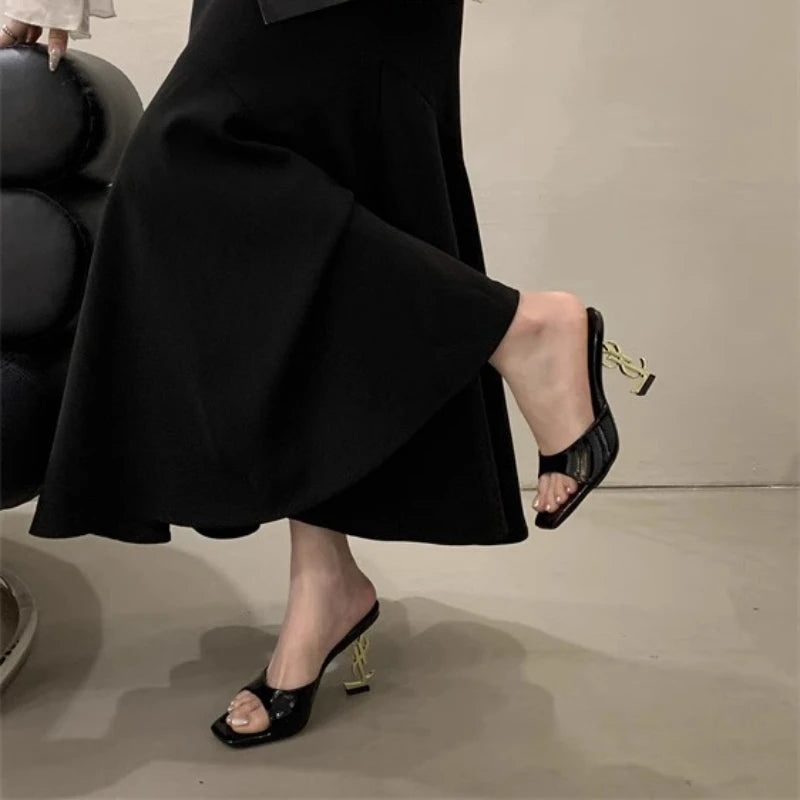 Women's Summer New Luxury Brand Designer Sexy Pointed Toe 6cm High Heels 2025 Elegant Slip on Party Dress Ladies Sandals Zapatos