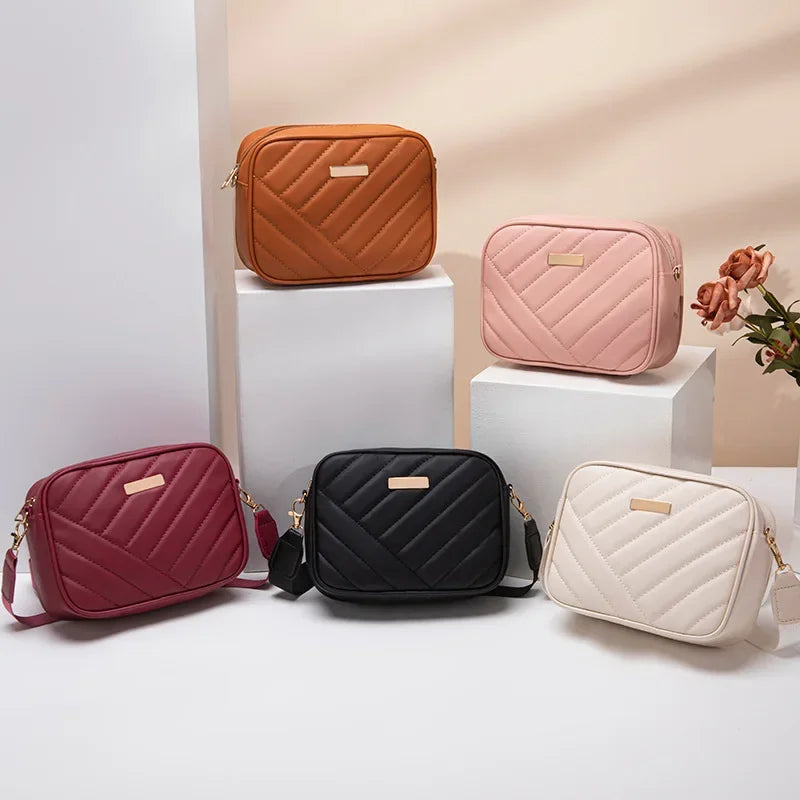 Fashion Women's Small Crossbody Bag PU Leather Messenger Bags Zipper Handbags Luxury Designer Purse Summer Travel Bag for Female