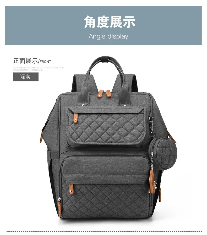 Milk Bottle Diaper Multi Compartment Maternal Christmas Large Capacity Mommy Bag Multi Functional Portable Mom Storage Backpack