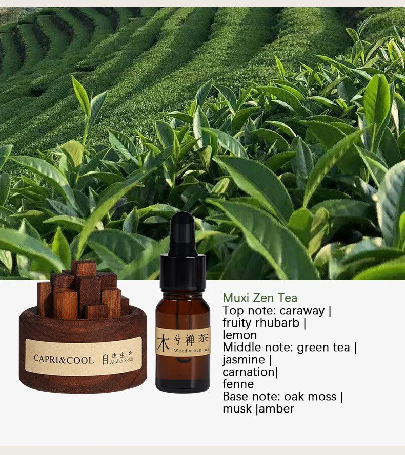 Fragrant Incense Natural Essential Oil Aromatherapy With Glass Dropper Black Walnut Wood Sticks Fragrance Car Air Freshener