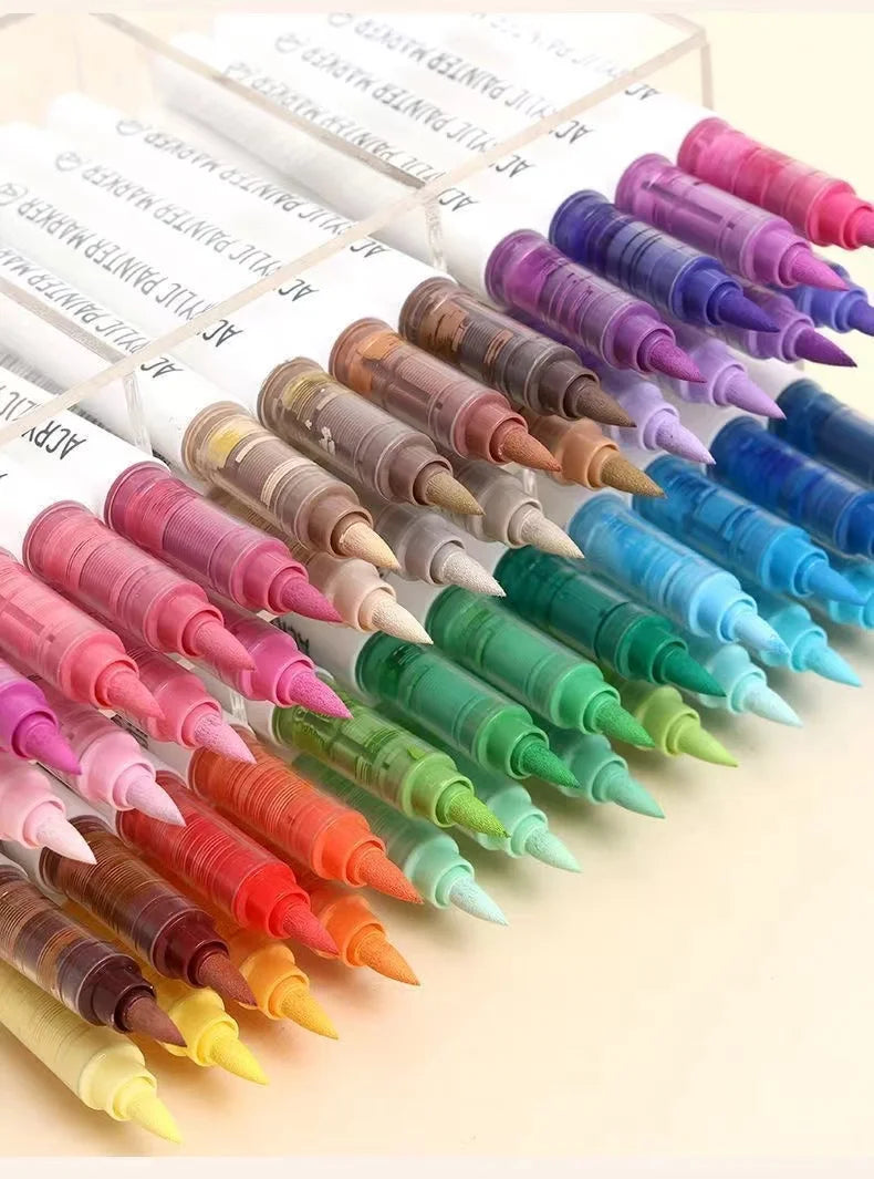 back to school accessories Aesthetic stationery graffiti Color markers acrylic marker Brush tip pens art supplies drawing pens