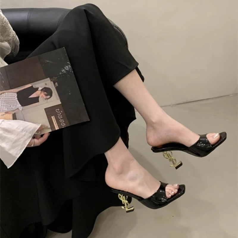 Women's Summer New Luxury Brand Designer Sexy Pointed Toe 6cm High Heels 2025 Elegant Slip on Party Dress Ladies Sandals Zapatos