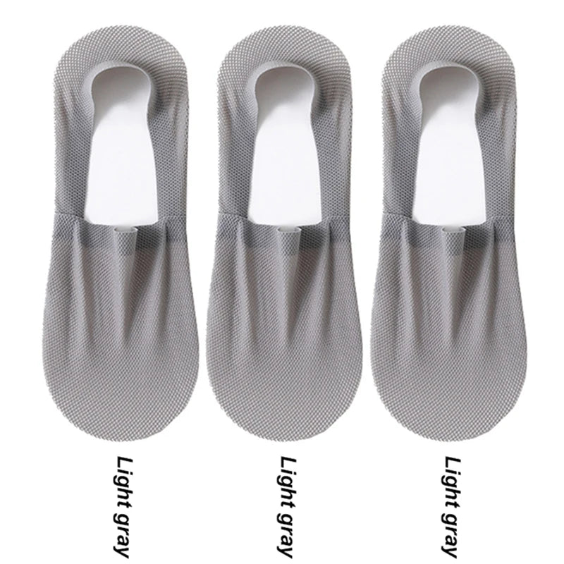 3Pair / Lot Men Boat Socks Fashion Summer Thin Invisible Sock Breathable Soft Casual Sox High Quality Elastic Mesh Sokken Meias