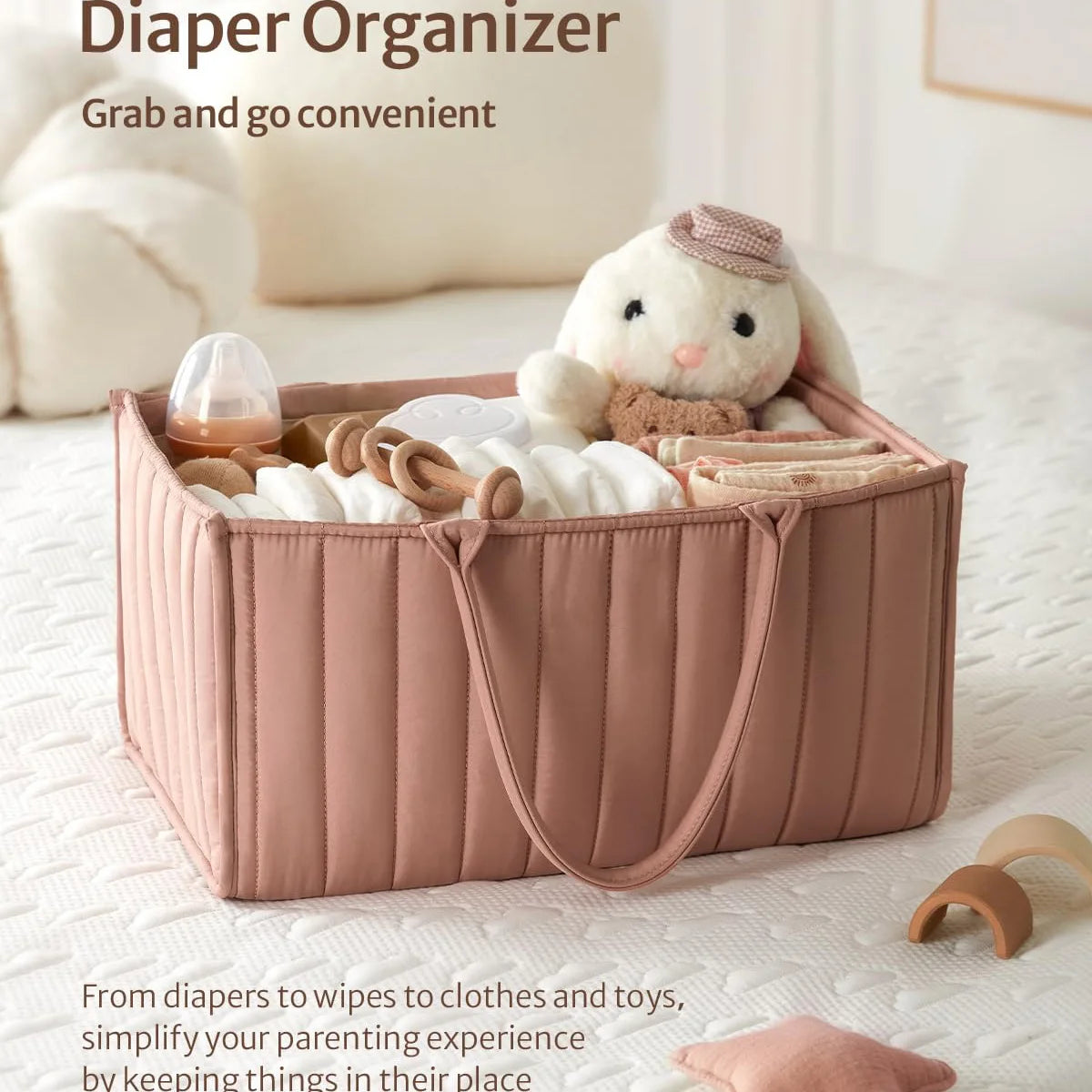 Baby Multifunctional Diaper Organizer Bag Folding Portable Stackers & Caddies High Capacity Storage for Baby Things mommy bags