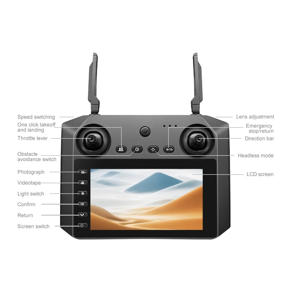 2025 New M33 RC Drone 4K Professinal With Wide Angle Triple HD Camera Foldable RC Helicopter WIFI FPV Height Hold Apron Sell