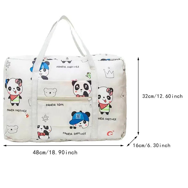 Oxford Foldable Duffel Bag Travel Organizer Weekend Hand Bags Portable Suitcases Large Travel Clothing Storage Bag Women's Tote