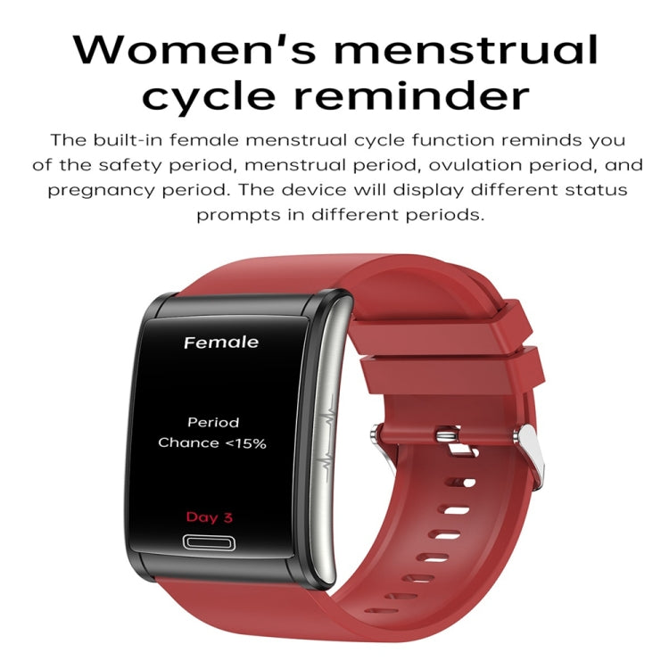 E600 1.47 inch Color Screen Smart Watch Silicone Strap Support Heart Rate Monitoring / Blood Pressure Monitoring