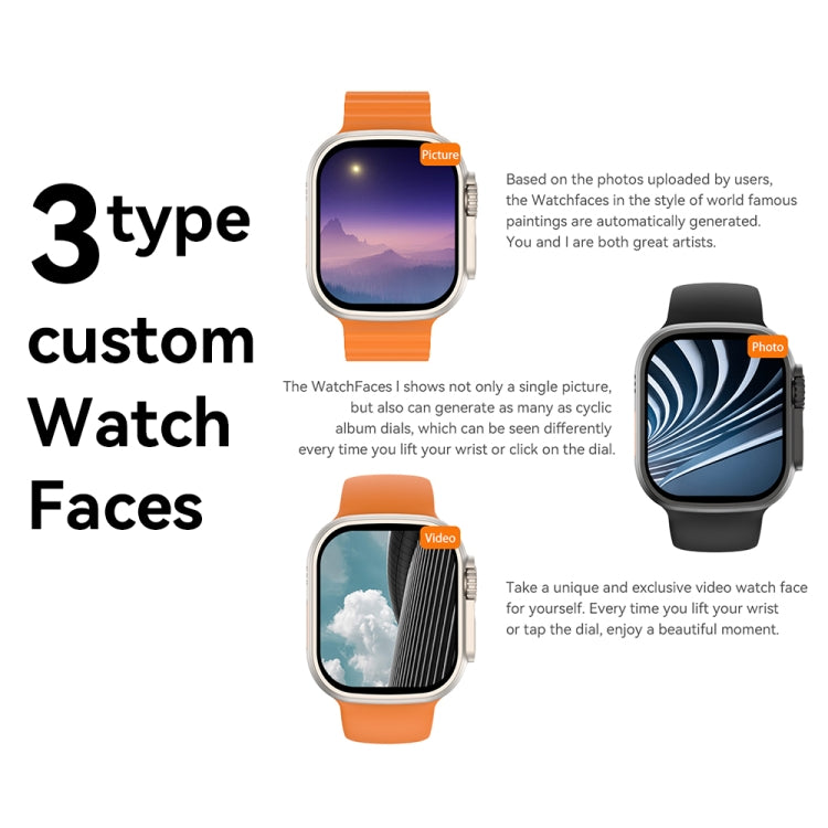 Ultra9 2.1 inch Color Screen Smart Watch,Support Heart Rate Monitoring / Blood Pressure Monitoring