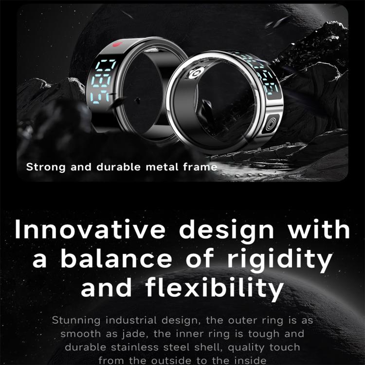 SR08 SIZE 8 Smart Ring, Support Hand Gestures Control / Health Monitoring / Multiple Sports Modes