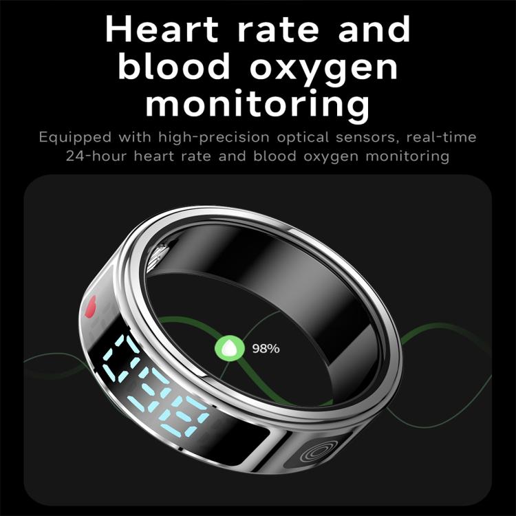 SR08 SIZE 12 Smart Ring, Support Hand Gestures Control / Health Monitoring / Multiple Sports Modes