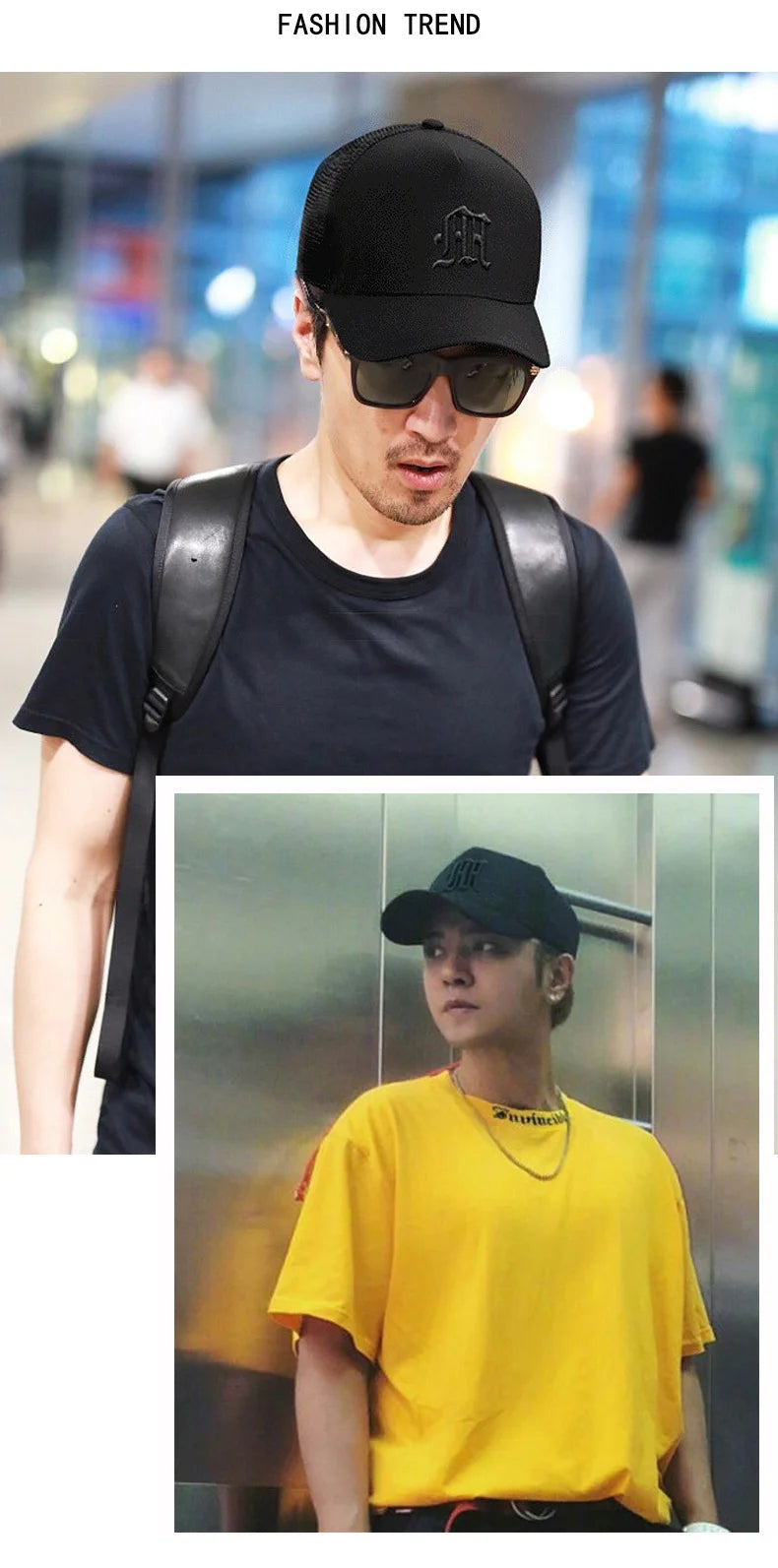 New Hat Men's Summer Thin High Top Baseball Cap Tide Big Head Fence Mesh Breathable Cap Sunscreen Sun Hat