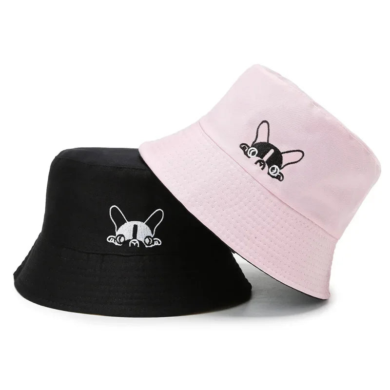 Double-sided Wear Bucket Hats for Men Women Japanese Graffiti Letter Outdoor Sun Caps Unisex Wide Brim Foldable Fisherman Gorrs