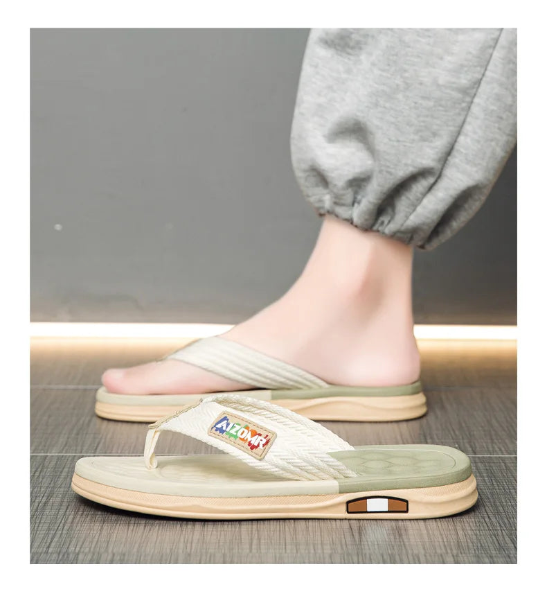 The 2025 new flip-flops for men are suitable for summer outdoor wear. They are anti-slip beach soft-soled flip-flops for men, wh