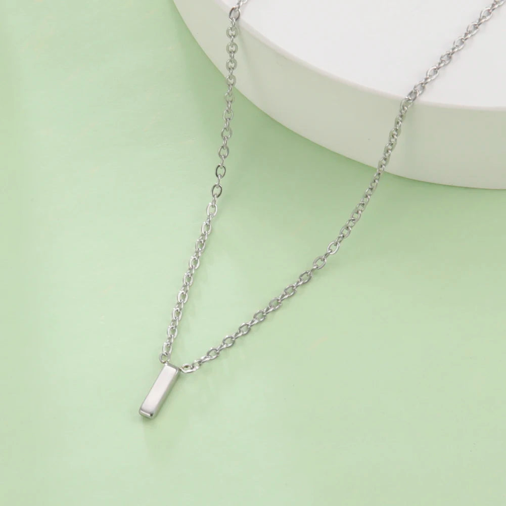 Cazador Minimalist Initial A-Z Letter Necklace for Women Alphabet Stainless Steel Choker Chains Jewelry Birthday Gift Wholesale