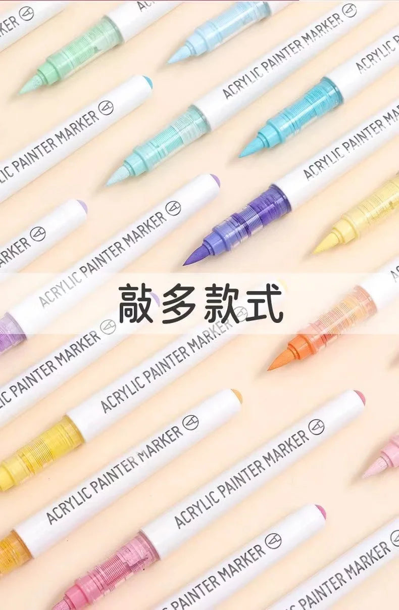 back to school accessories Aesthetic stationery graffiti Color markers acrylic marker Brush tip pens art supplies drawing pens