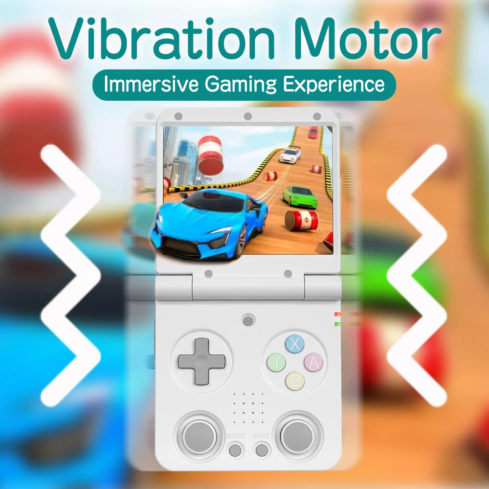 MIYOO Flip V2 Handheld Game Console 3.5''IPS Screen Retro Compact Portable Game Machine for On-the-Go Entertainment Players Gift