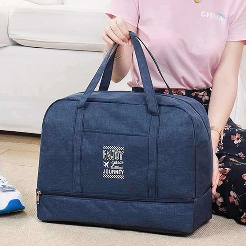 Fashion Folding Travel Bag Women Travel Weekend Overnight Bags Large Capacity Hand Luggage Tote Duffel Accessor Supplies