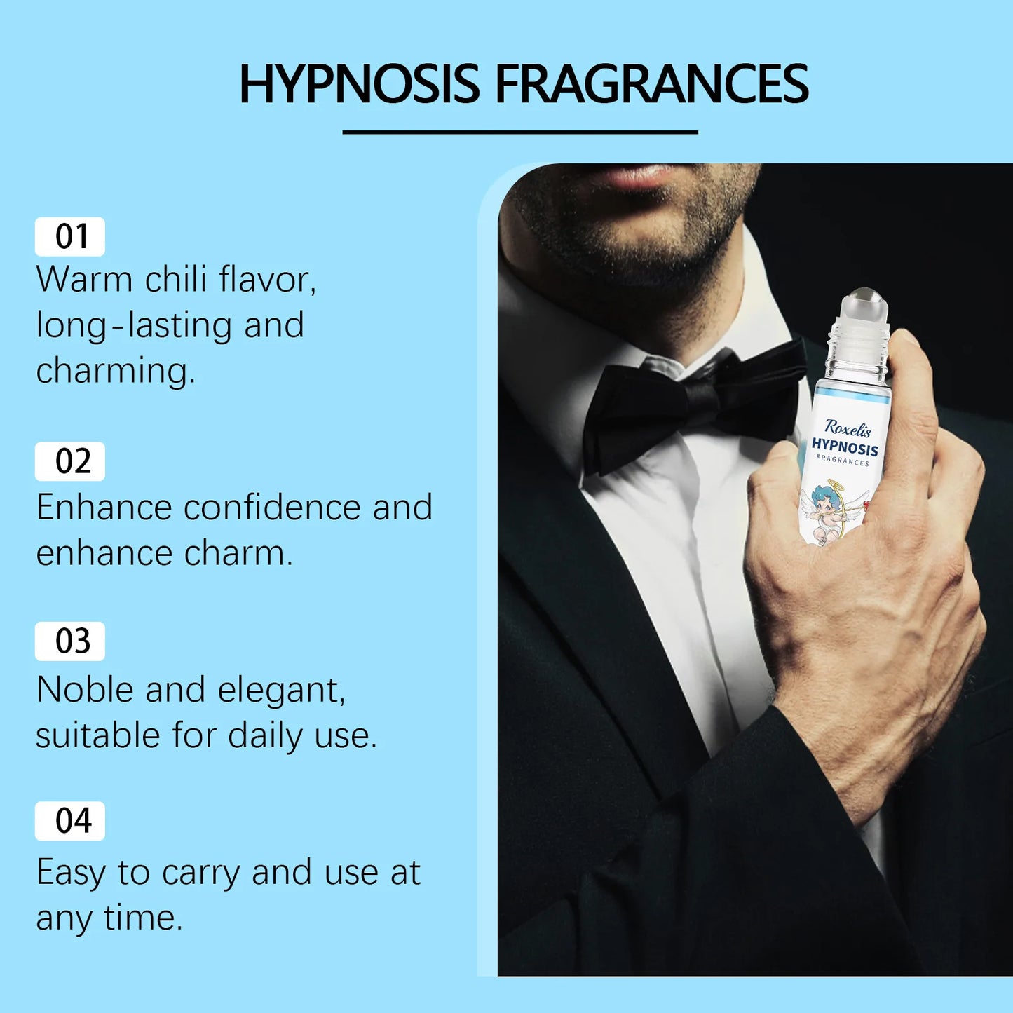 Roxelis Men's pheromone perfume fresh fragrance keep fragrance with you couple dating exudes charm men's niche perfume