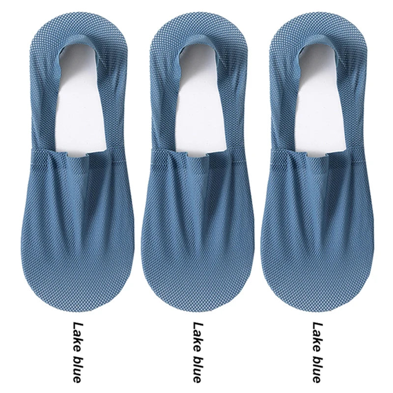 3Pair / Lot Men Boat Socks Fashion Summer Thin Invisible Sock Breathable Soft Casual Sox High Quality Elastic Mesh Sokken Meias