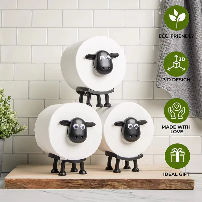 Cute Sheep Dog Shape Toilet Tissue Rack Free Standing Storage Roll Paper Holder Animal Shape Decorative Toilet Paper Racks 2025