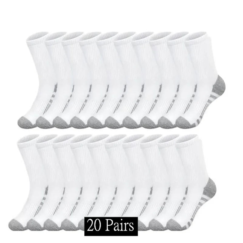 10/20/30 Pairs Men's Classic Crew Socks Unisex Sports Socks for Men Running Basketball Anti-slip Outdoor Breathable Man Socks