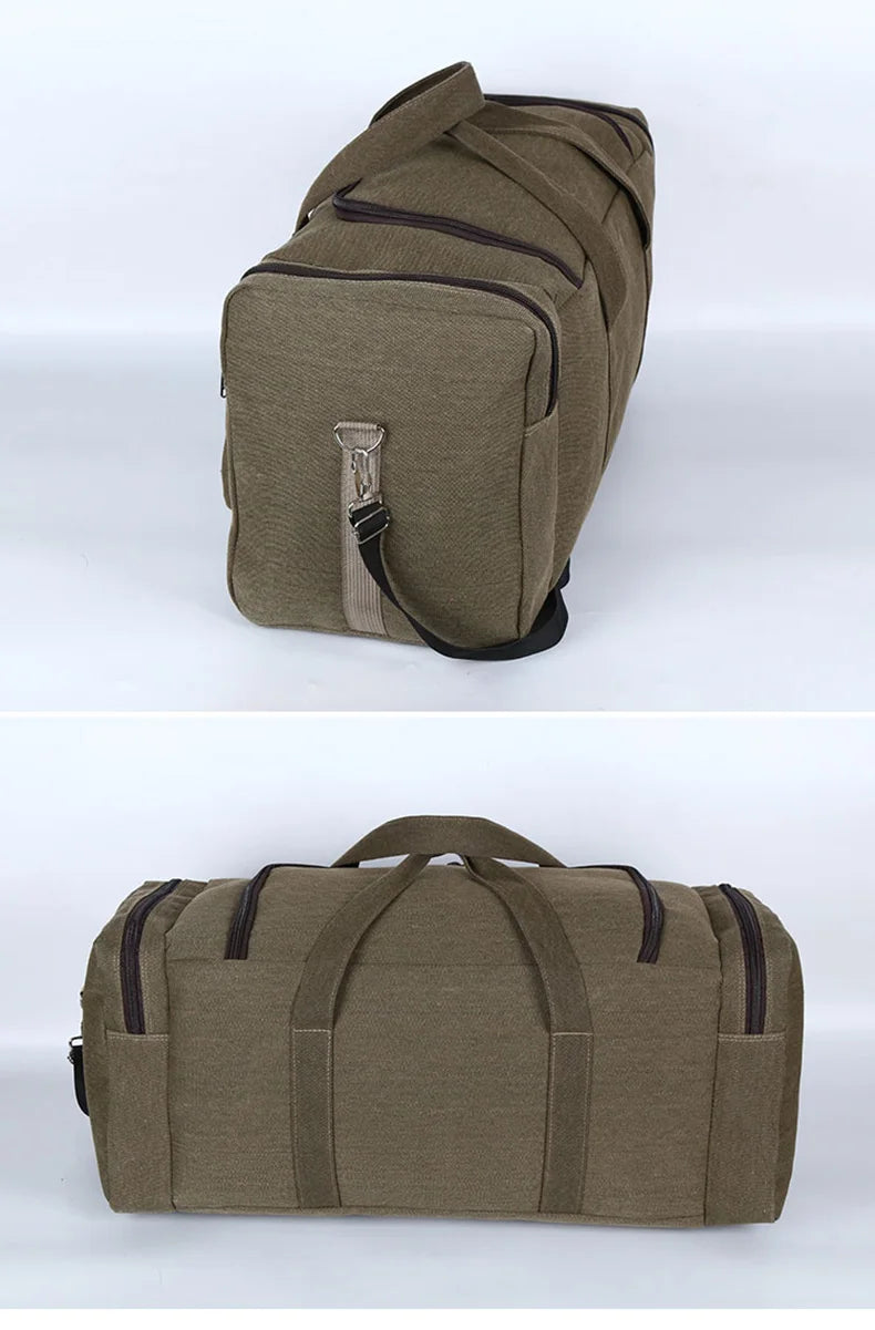 Large Canvas Travel Duffel Bag Waterproof Men's Shoulder Luggage Storage Bags Outdoor Trainning Fitness Sports Handbag XA927D