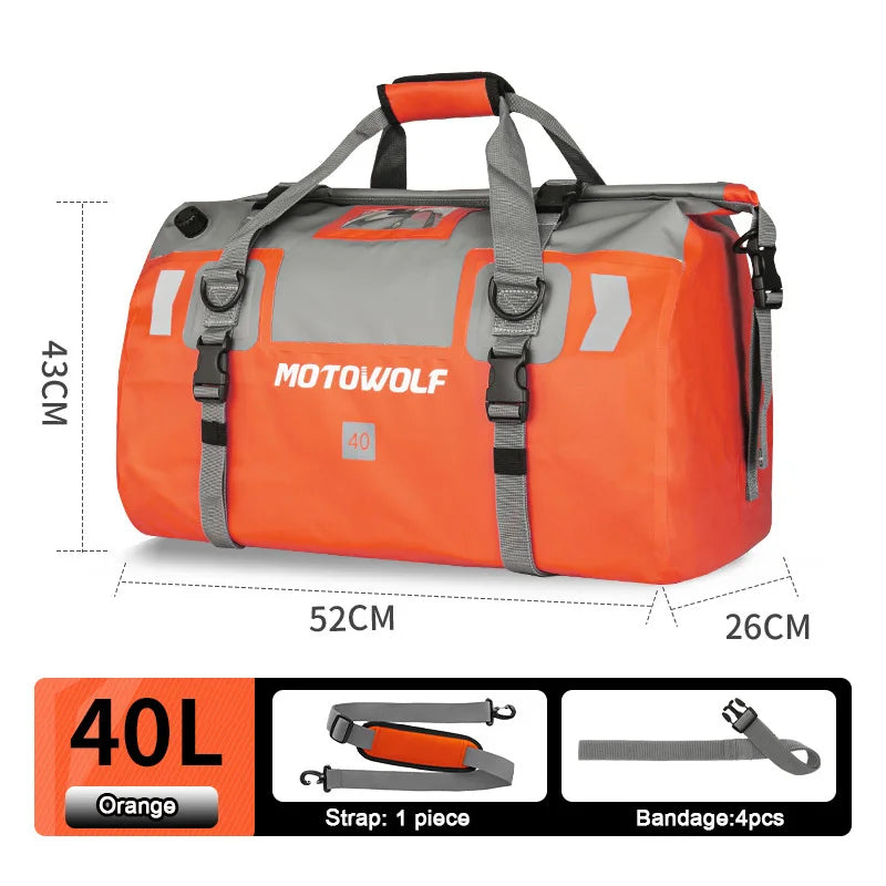 Waterproof Motorcycle Bag For K-TM 1290 BMW Yamaha 40/66L Large Capacity Outing Storage Package Moto Luggage Tailpack