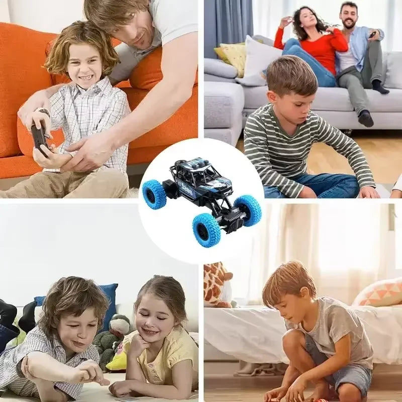 New Remote Control Car With Colorful Flashing Lights Rubber Wheels Off-road Toy Car Suitable For Christmas Boys Children's Gifts