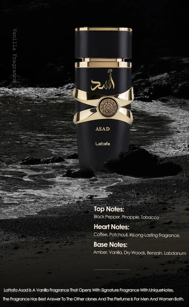 100ml Original Asad Men's Eau De Toilette Spray Long-lasting Fragrance High Quality Unisex Arabian Perfume Pheromone Arabic