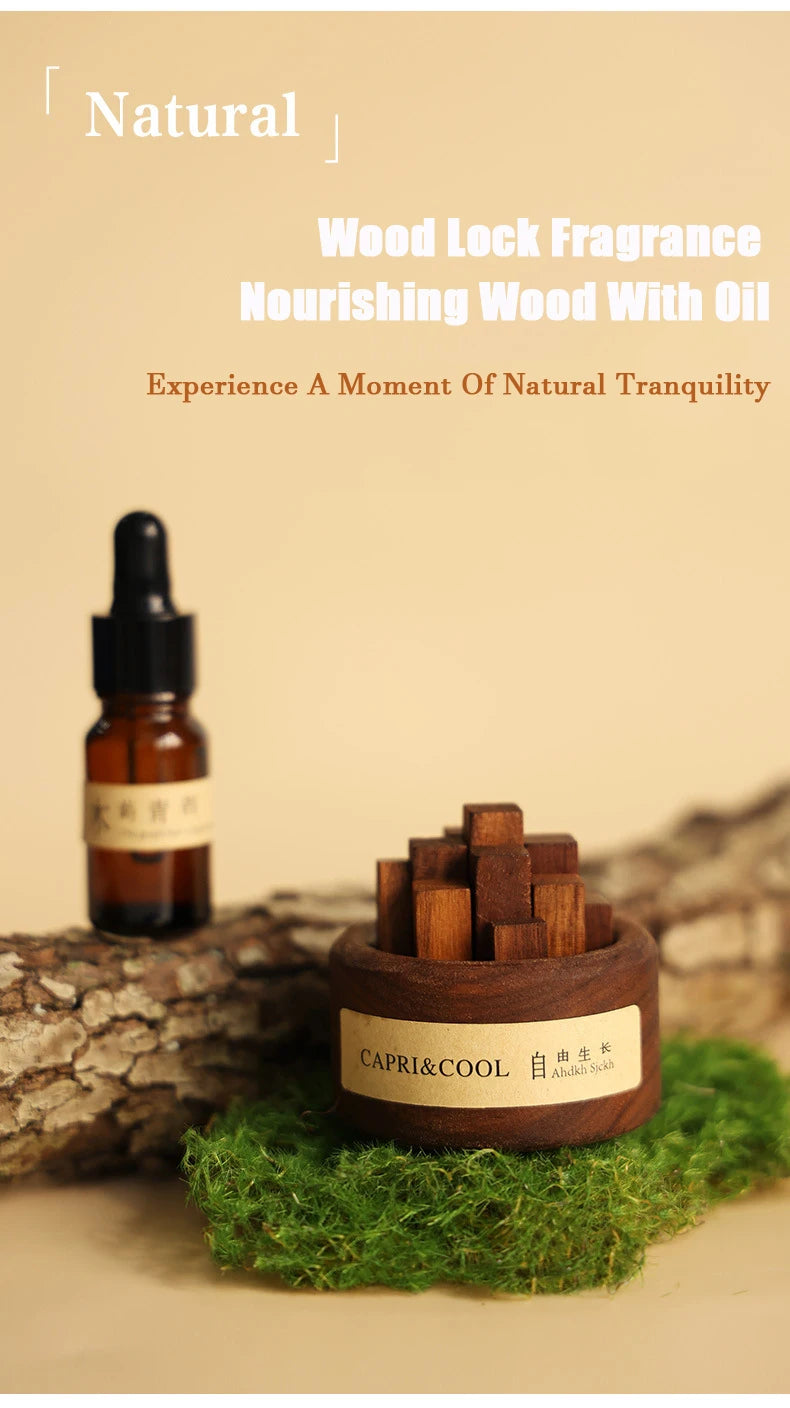 Fragrant Incense Natural Essential Oil Aromatherapy With Glass Dropper Black Walnut Wood Sticks Fragrance Car Air Freshener