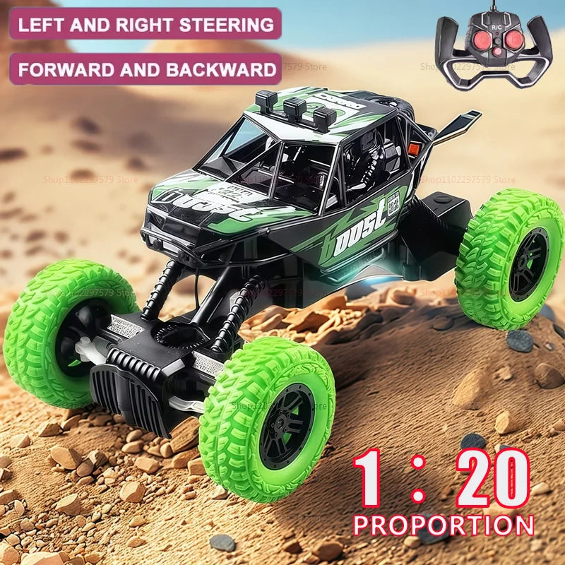 New Remote Control Car With Colorful Flashing Lights Rubber Wheels Off-road Toy Car Suitable For Christmas Boys Children's Gifts