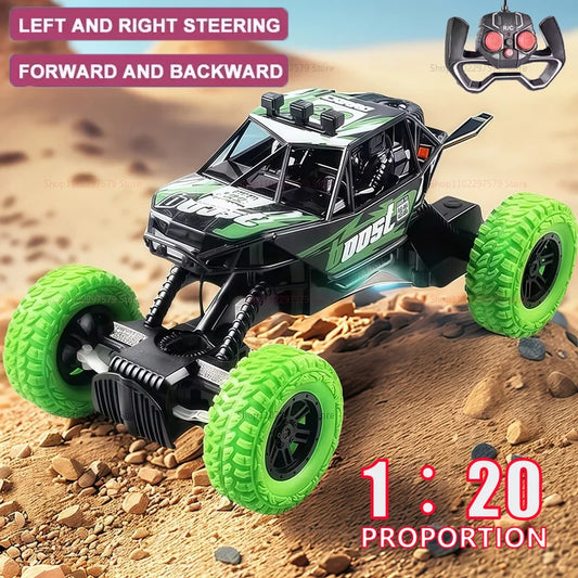 New Remote Control Car With Colorful Flashing Lights Rubber Wheels Off-road Toy Car Suitable For Christmas Boys Children's Gifts
