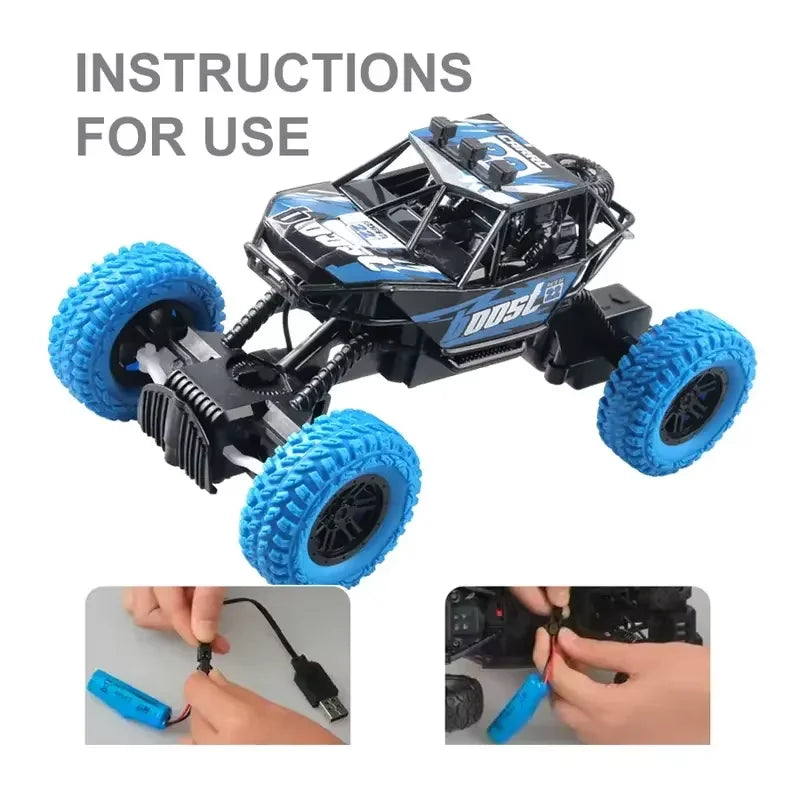 New Remote Control Car With Colorful Flashing Lights Rubber Wheels Off-road Toy Car Suitable For Christmas Boys Children's Gifts