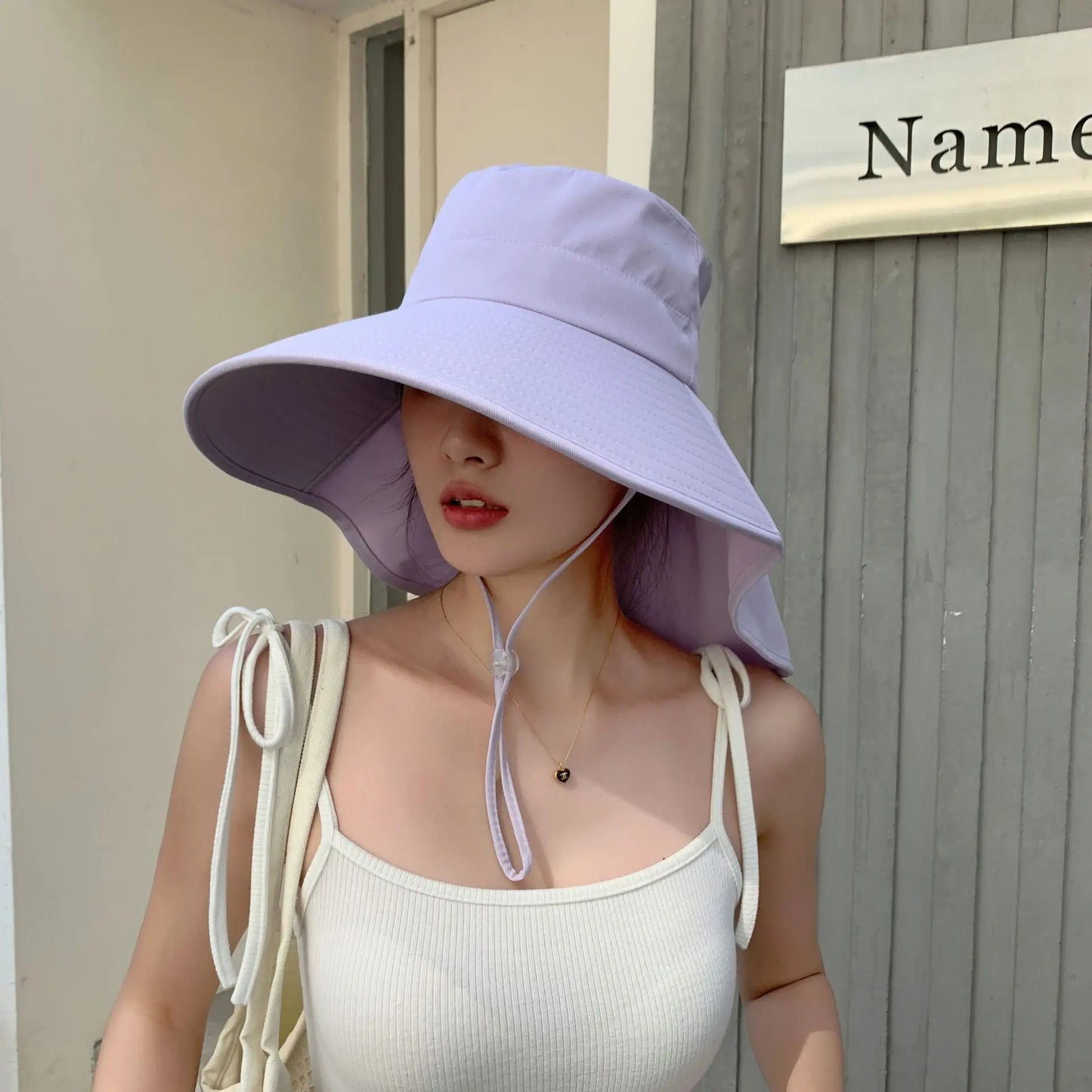 Outdoor Sun Bucket Hat for Women Girls Fishing Hat Wide Brim Bucket Hat with Neck Cover 50+ UPF Protection Safari Cap