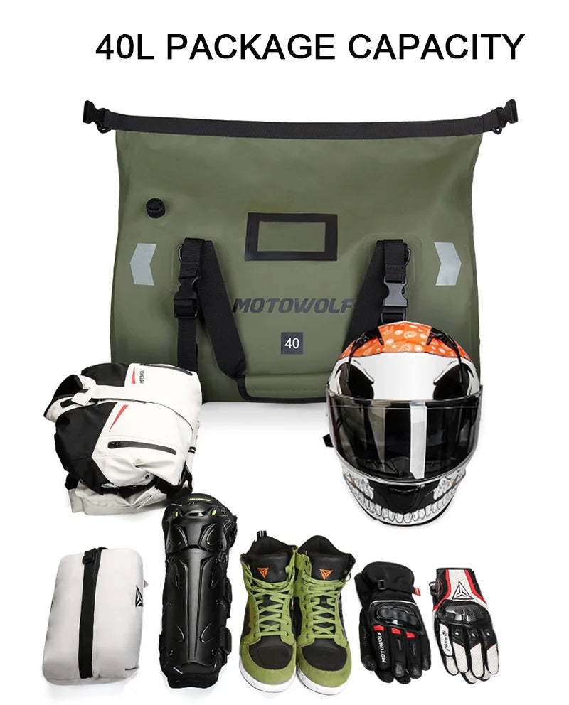 Waterproof Motorcycle Bag For K-TM 1290 BMW Yamaha 40/66L Large Capacity Outing Storage Package Moto Luggage Tailpack