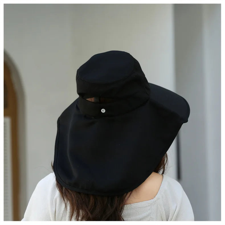 Outdoor Sun Bucket Hat for Women Girls Fishing Hat Wide Brim Bucket Hat with Neck Cover 50+ UPF Protection Safari Cap