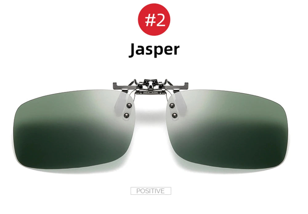 VIVIBEE Mirror Blue Flip Up Clip on Sunglasses Fishing Men Square Polarized Lens Metal Night Vision Driving UV400 Women Glasses
