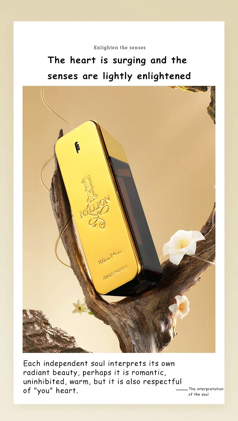 100ml Original Perfume Hombre Oil Body Spray Eau De Parfum Gift Million Gold Cologne Deodorants Lasting Strong Masculine Men