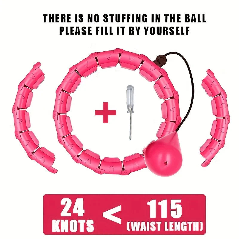 Weighted Exercise Hoop for Adults Weight Loss Knots Infinity Fitness Hoop With Extra Links 2 in 1 Adjustable and Detachable