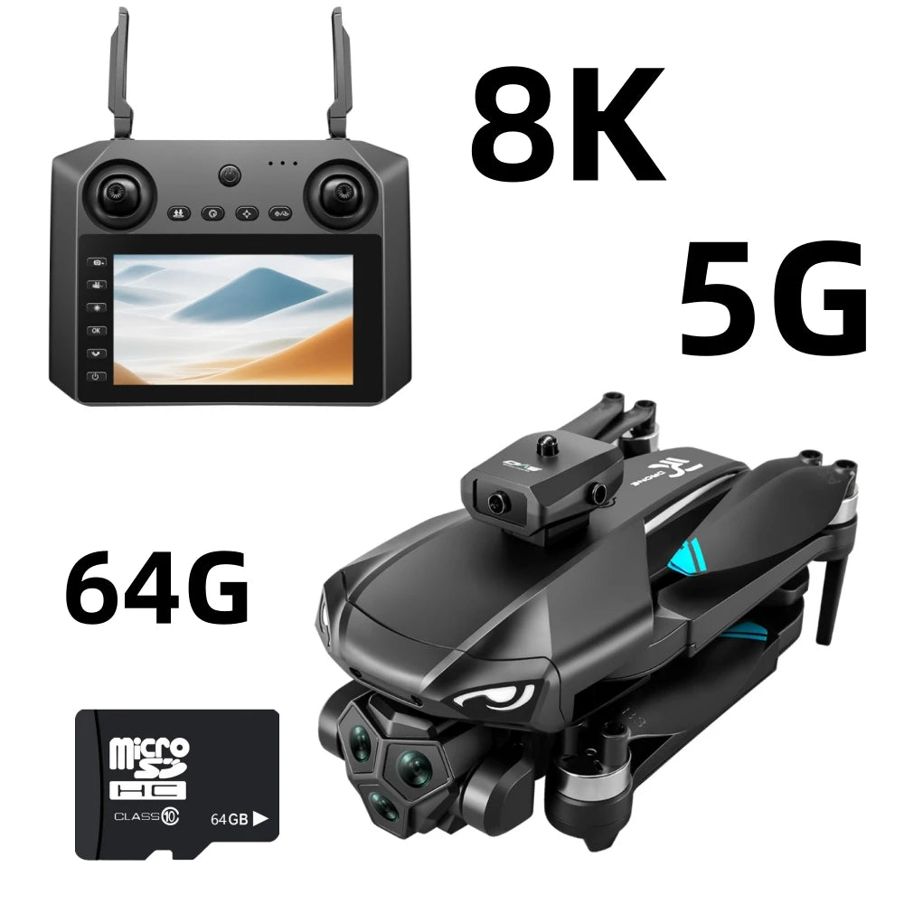 2025 New M33 RC Drone 4K Professinal With Wide Angle Triple HD Camera Foldable RC Helicopter WIFI FPV Height Hold Apron Sell