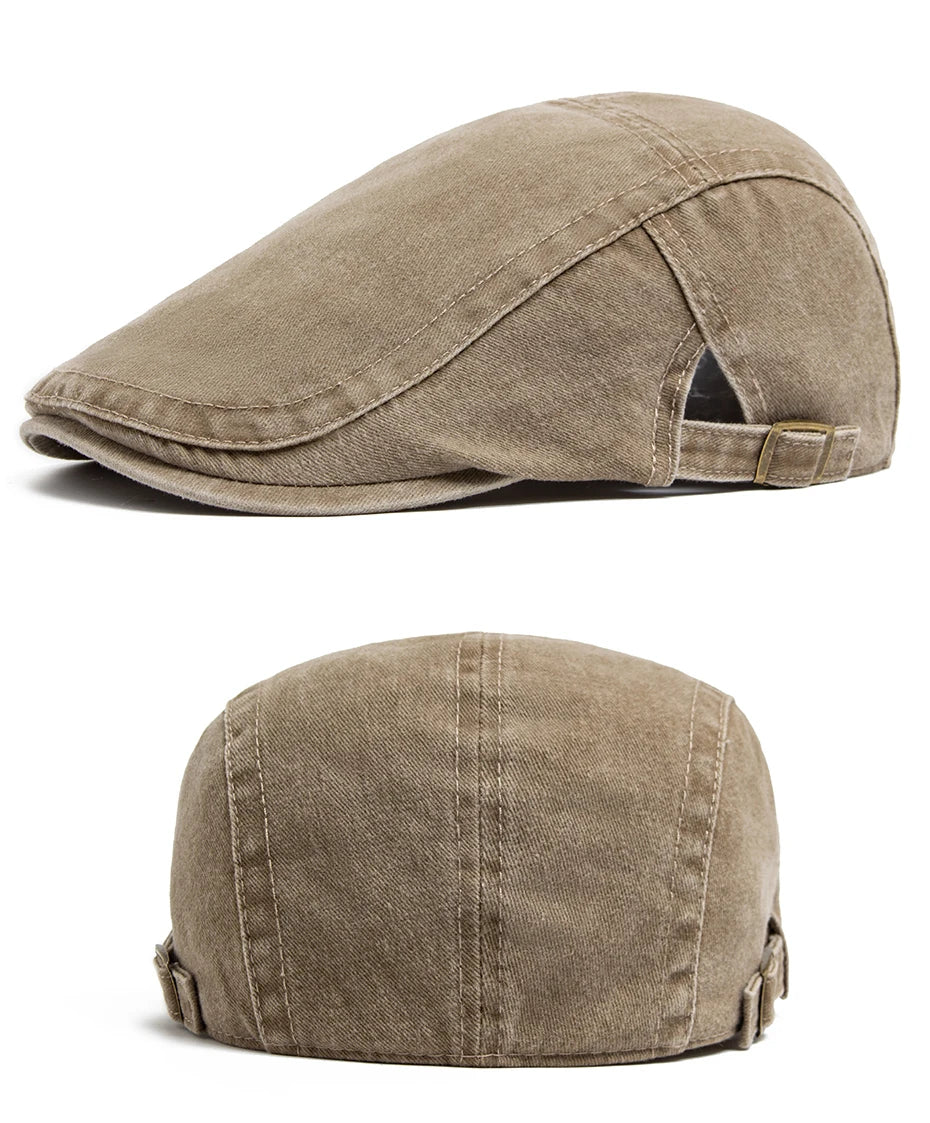 New Vintage Cotton Beret Men Women Fashion Flat Visor Cap Casual Autumn Berets Retro Newsboy Hat Summer Unisex Adjustable