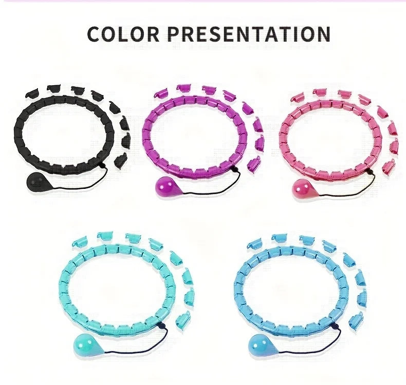 Weighted Exercise Hoop for Adults Weight Loss Knots Infinity Fitness Hoop With Extra Links 2 in 1 Adjustable and Detachable