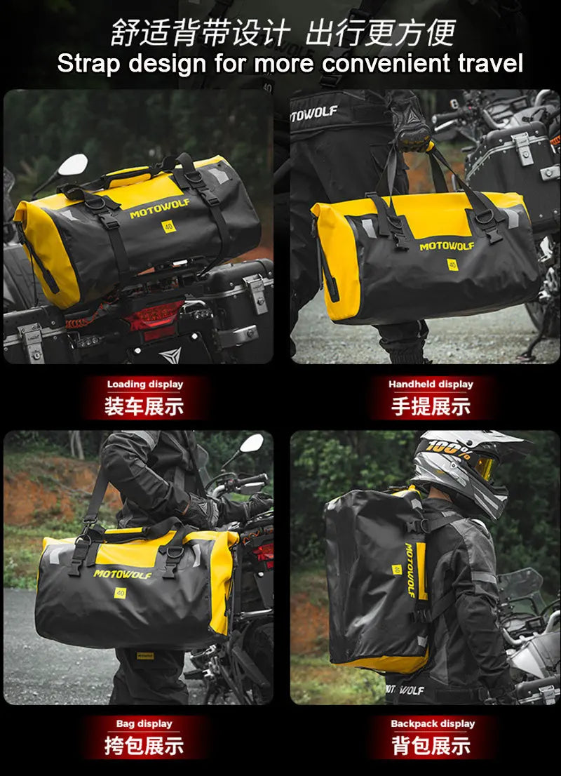 Waterproof Motorcycle Bag For K-TM 1290 BMW Yamaha 40/66L Large Capacity Outing Storage Package Moto Luggage Tailpack